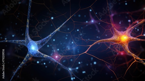 Neuronal network neurons, synapses, connections to Peripheral Nervous System (PNS). Brain hemispheres, frontal, temporal, parietal, and occipital lobes. Broca's and Wernicke's areas, and motor cortex