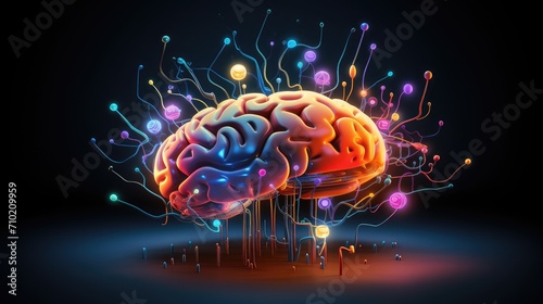 Colorful motley Brain Axon meninges and human mind skull. Neurocritical care, address neurobiology of addiction, neurocardiology, and neuroepigenetics. Neurodevelopmental neurovascular disorders. 