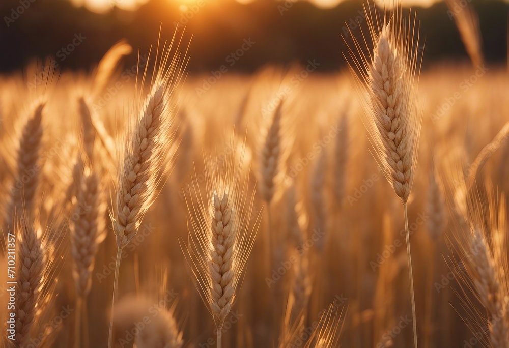 Spikes of ripe rye in sun close-up with soft focus Ears of golden wheat Beautiful cereals field in n Spikes of ripe rye in sun close-up with soft focus Ears of golden wheat Beautiful cereals field in n