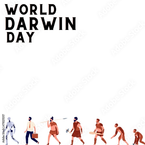 International Darwin Day on February 12th. International Darwin Day. International Day of Science and Humanism. Poster, banner photo