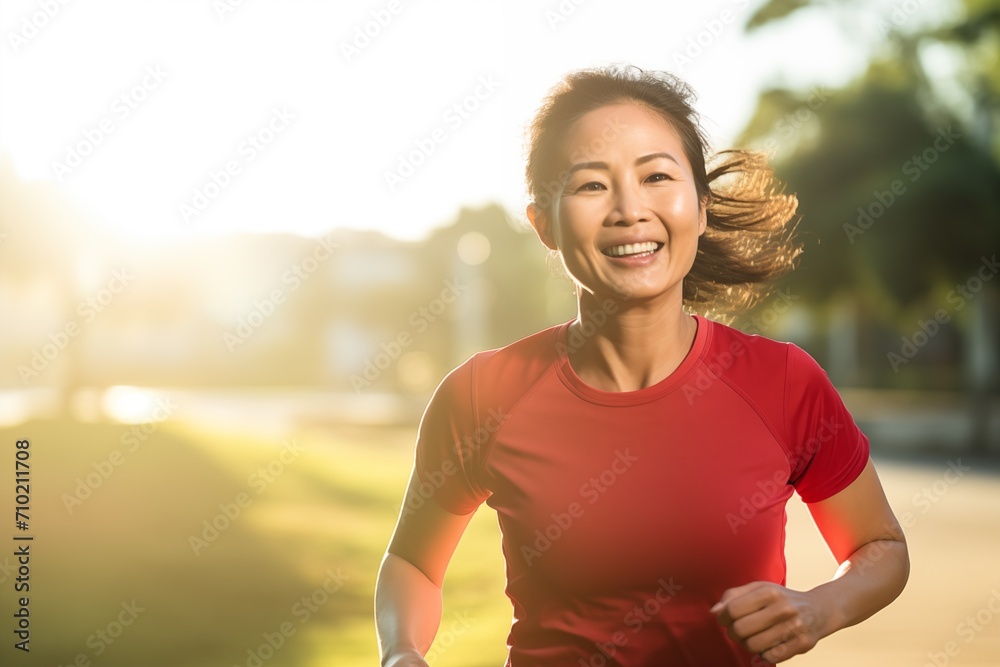 Woman running jogging smiling happy Woman running jogging smiling happy