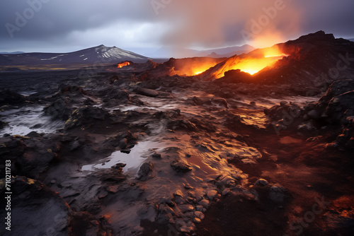 The eruption site of Geldingadalir volcano in Fagradalsfjall mountain on the Reykjanes Peninsula in Iceland