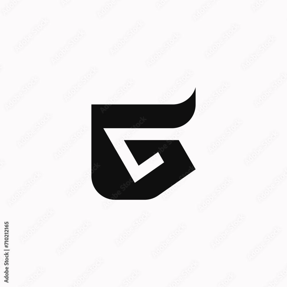 Bull horn G letter logo. The logo with the initial letter G with bull horns is brave and strong Bull horn G letter logo. The logo with the initial letter G with bull horns is brave and strong