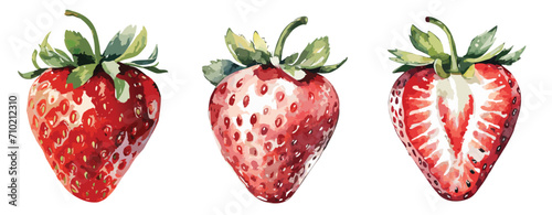 Watercolour painting of strawberries