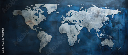 Vintage Atlas: A Grunge Chalk Drawing on Aged Paper, Mapping the Global Connections of Earth's Continents in Retro Style