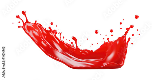 Red tomato Ketchup sauce splash isolated on transparent background. PNG file, cut out