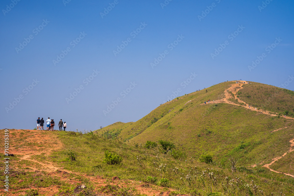 Obraz premium Spectacular evening view from popular tourist destination. Aerial view. Colorful summer landscape of devaramane. Calm outdoor scene of devaramane, india. Beauty of nature concept background.