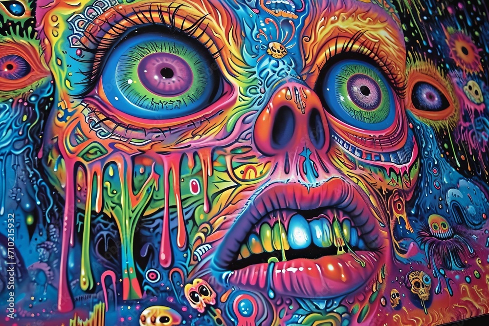 Fototapeta Psychedelic Trippy Face