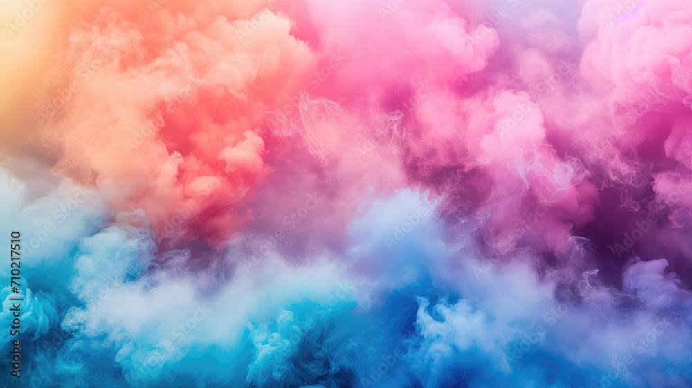 Colorful smoke plumes in a gradient