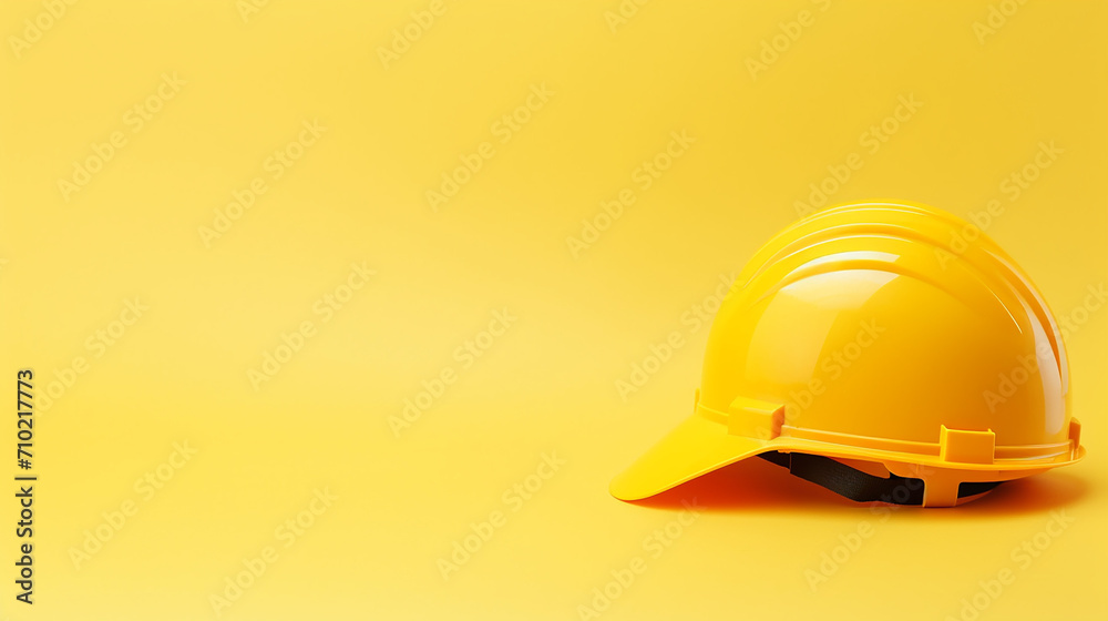 happy labor day concept yellow background. earth with yellow helmet isolated on yellow background. 1st May Labour day celebration