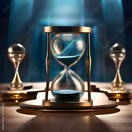 Time Unveiled: Elegant Hourglass Concept on Black Background