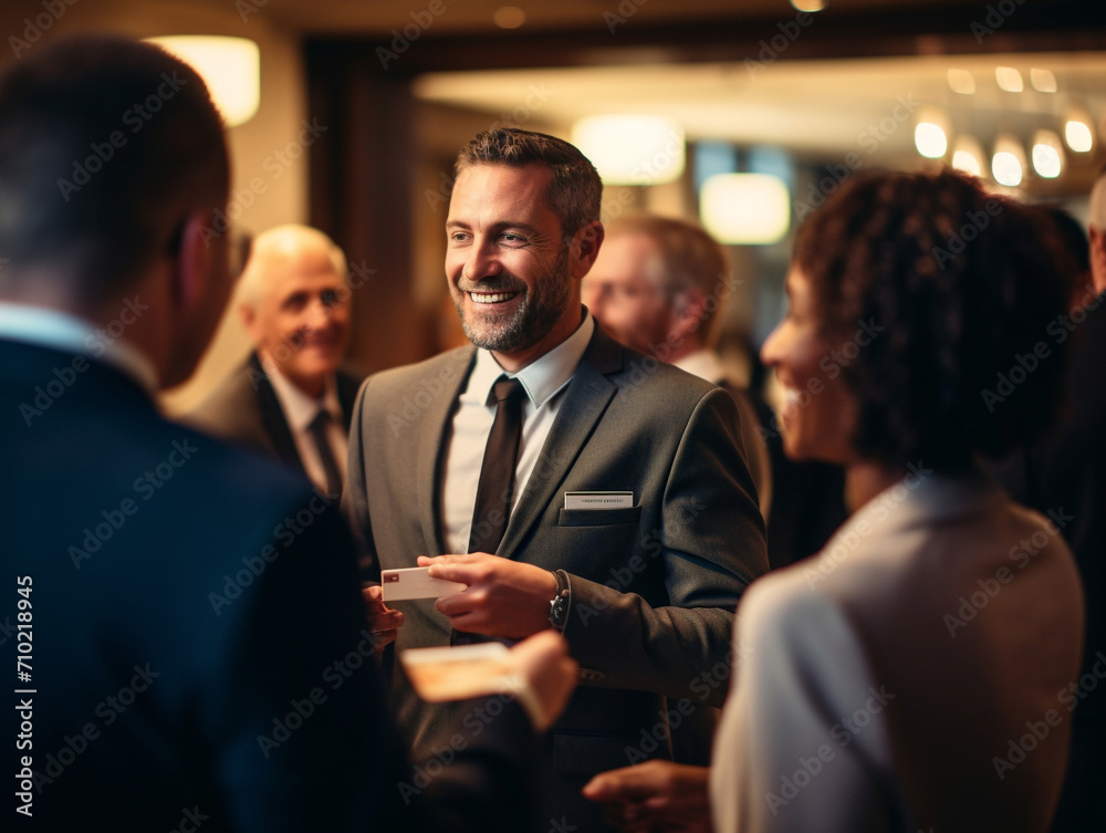 A group of professionals networking at a corporate event, 00051 01 rl.