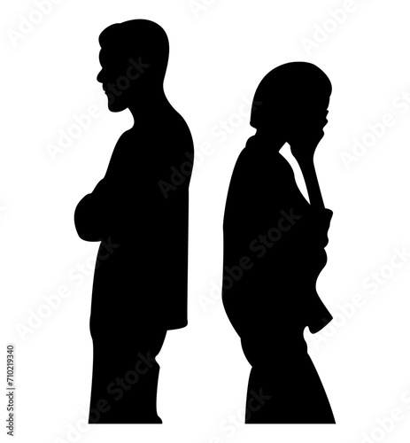 couple quarreling silhouette