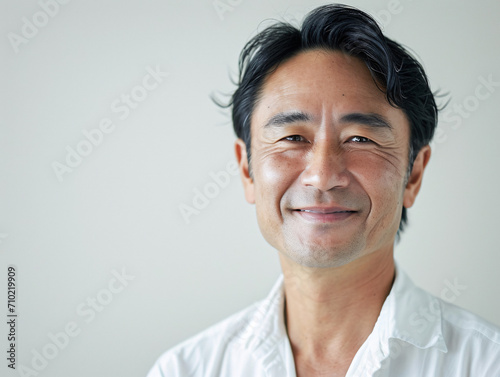 爽やかな笑顔の中年日本人男性 photo