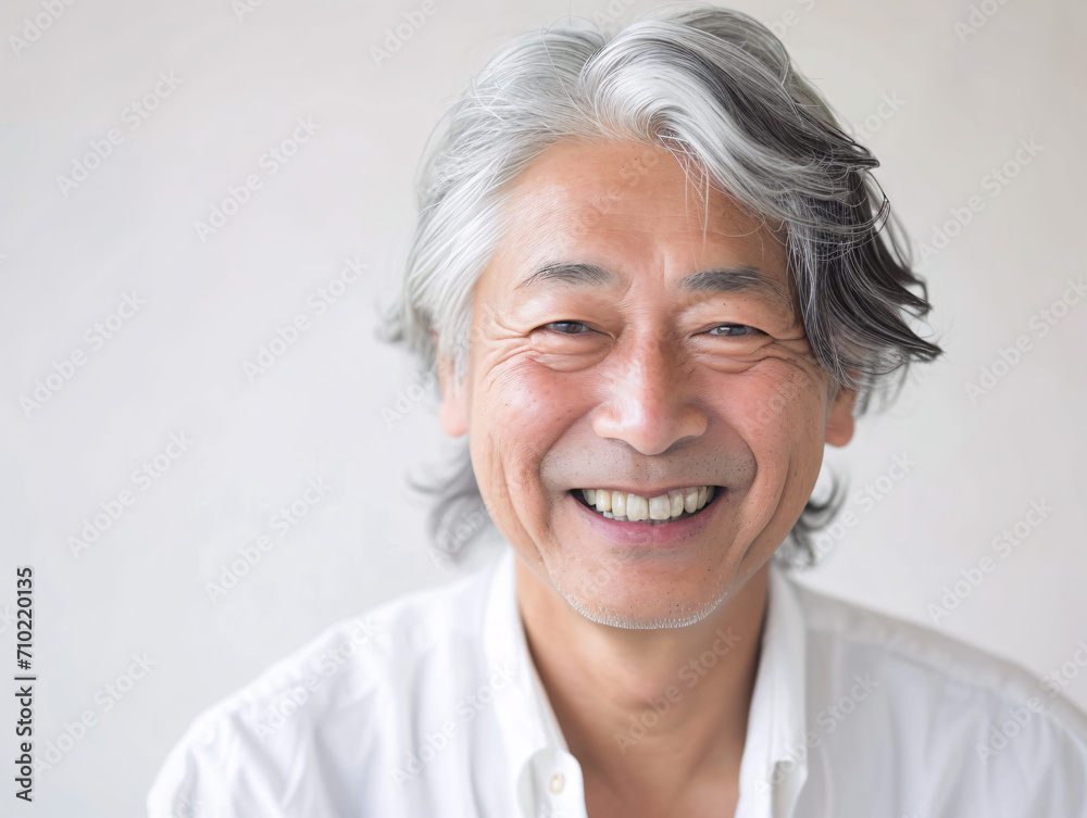 笑顔が輝くシニア日本人男性