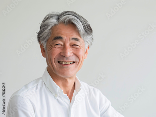 笑顔が輝くシニア日本人男性