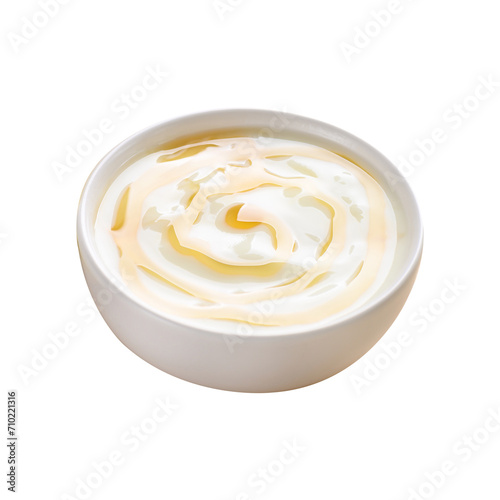 Yoghurt with honey in bowl