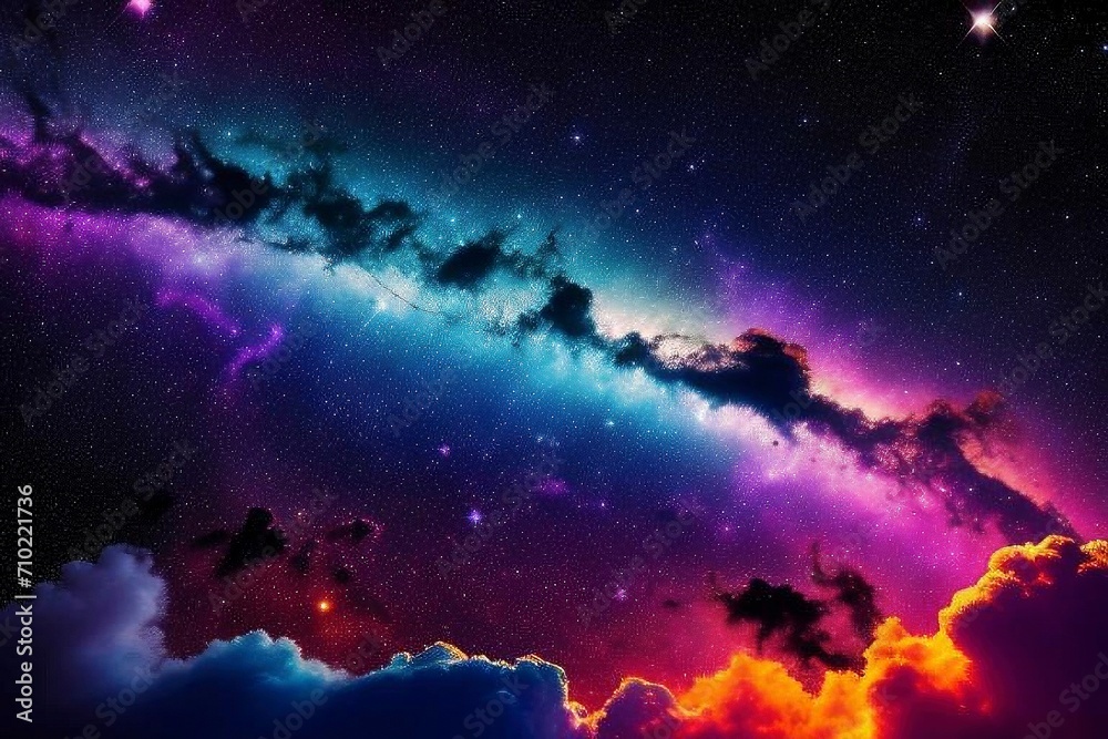 Space galaxies colorful background with stars