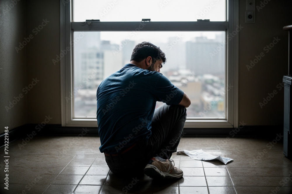 a depressed person sitting and about to give up from life due to difficult times due to a tough situation a depressed person sitting and about to give up from life due to difficult times due to a tough situation