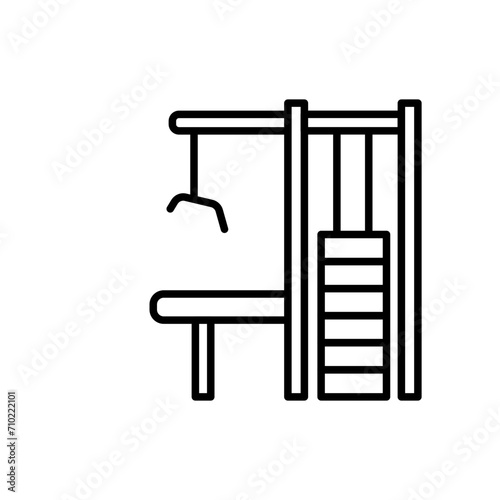 Cable machine outline icons, minimalist vector illustration ,simple transparent graphic element .Isolated on white background