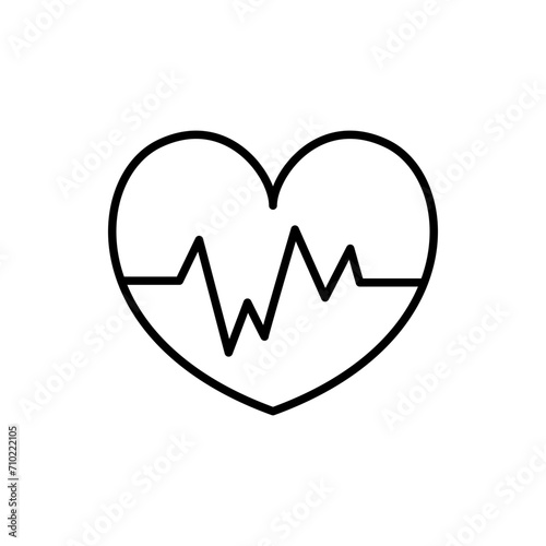 Heartbeat outline icons, minimalist vector illustration ,simple transparent graphic element .Isolated on white background