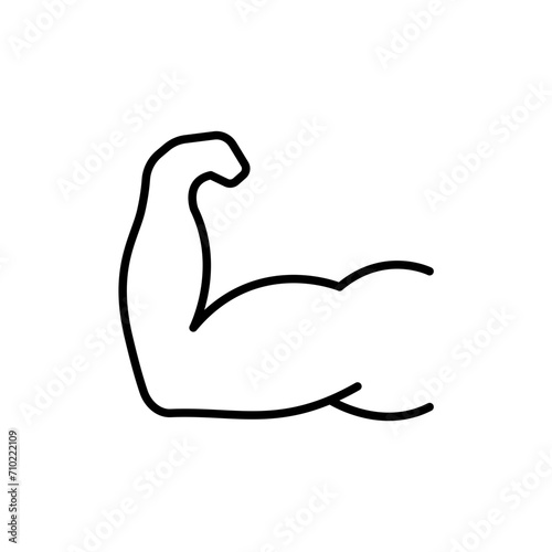 Arm muscle outline icons, minimalist vector illustration ,simple transparent graphic element .Isolated on white background