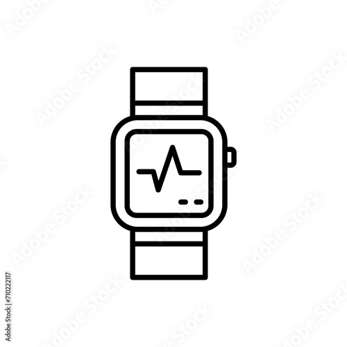 Smartwatch outline icons, minimalist vector illustration ,simple transparent graphic element .Isolated on white background