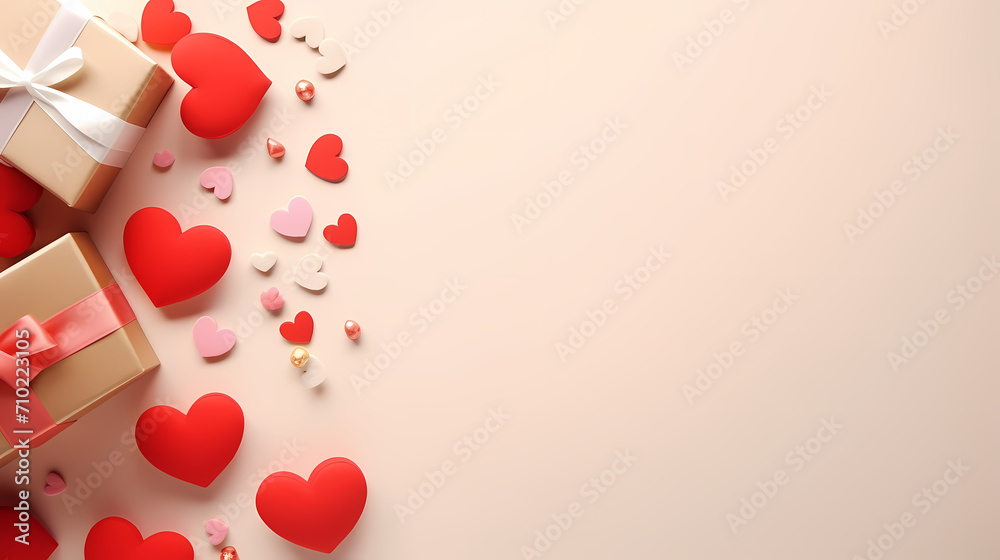 Romantic heart-shaped Valentine's Day background, symbolizing Valentine's Day, wedding, love