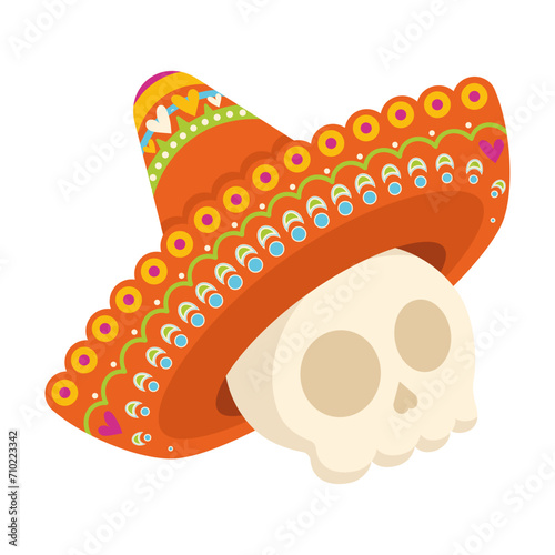 Cute dia de los muertos skull Vector
