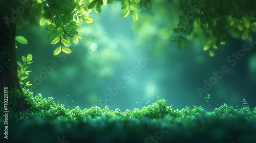 green forest with sunlight