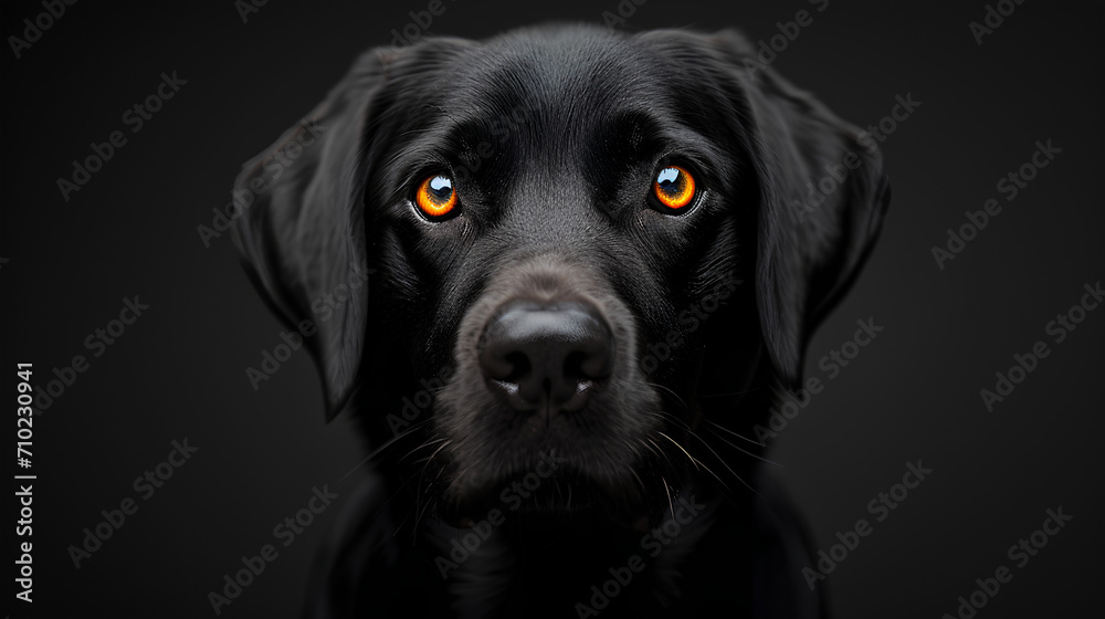 Black Labrador Portrait on black background Black Labrador Portrait on black background
