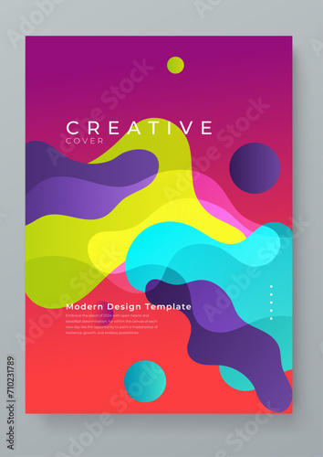 Colorful colourful vector abstract creative cover collection design with shapes. Colorful gradient geometric design for poster, banner, brochure, leaflet, cover, magazine, or flyer.