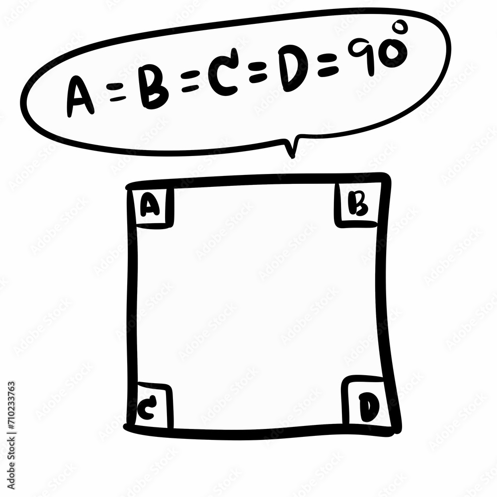 hand drawn cartoon doodle of a square