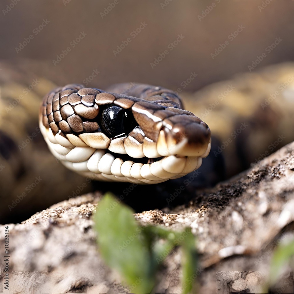Snake with Black Eyes and big Mouth Snake with Black Eyes and big Mouth