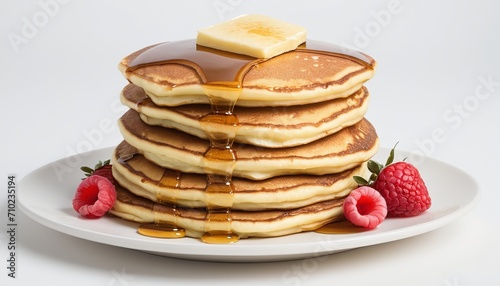 Perfectly Cooked Pancakes Isolated for Your Design