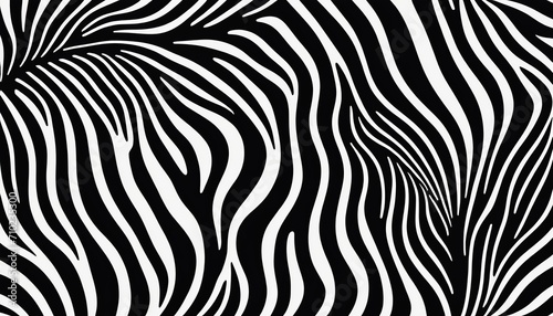 Black and White Zebra Pattern  A Striking Vector Design