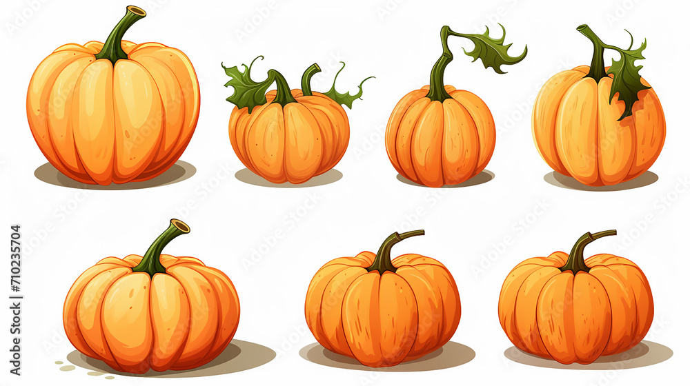 pumpkin illustration on white isolated background