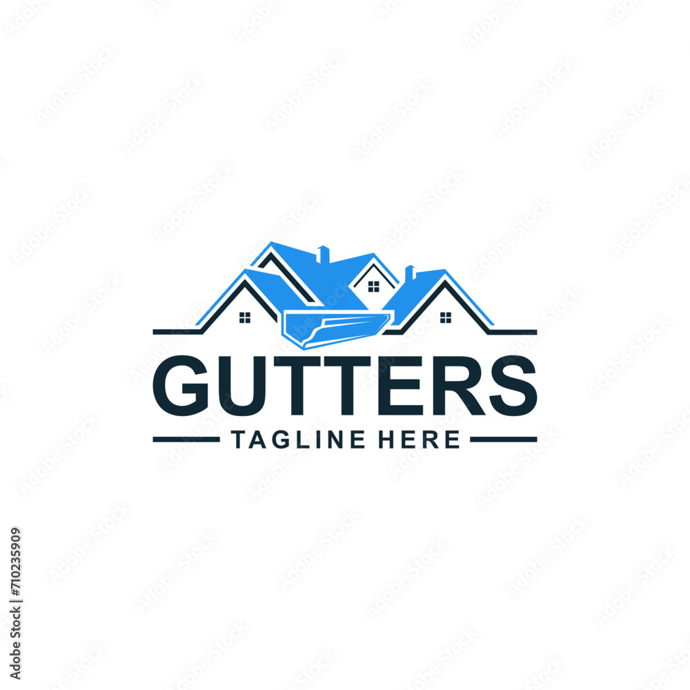 House roof gutter logo vector, company logo example, simple illustration vector design, waterproof isolated on white background House roof gutter logo vector, company logo example, simple illustration vector design, waterproof isolated on white background