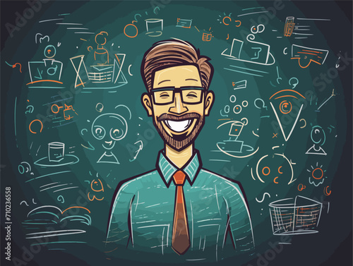 teacher with school