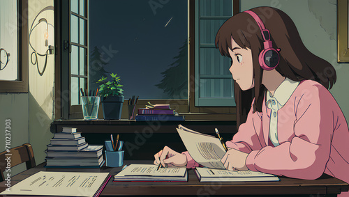 girl listening to a song