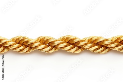 Isolated white background with a golden rope