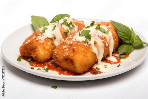 Italian Chicken Dynamite displayed on a white backdrop