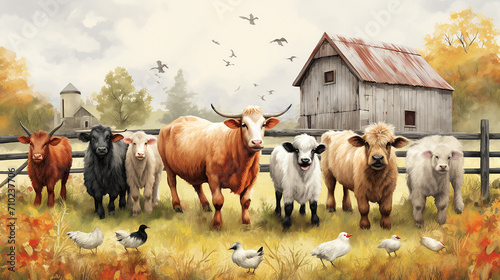 farm animals illustrate cute farm animals like sheep