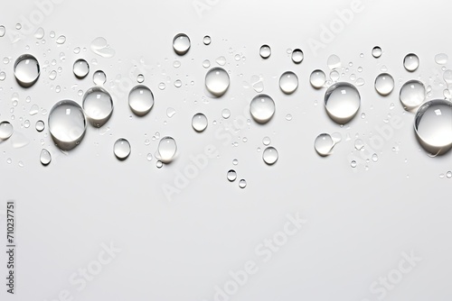 The idea of water droplets on a blank white surface.