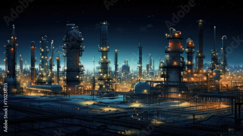Aerial view oil refinery, refinery plant, refinery factory