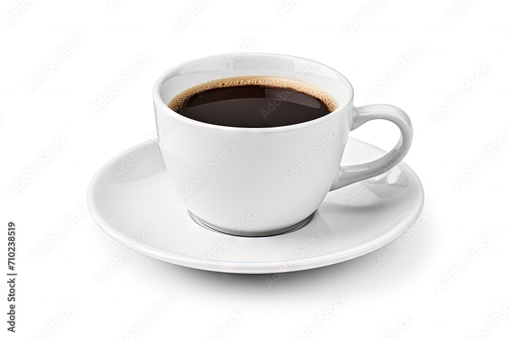 Black coffee cup isolated on white background with path Black coffee cup isolated on white background with path