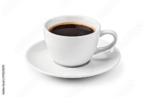Black coffee cup isolated on white background with path