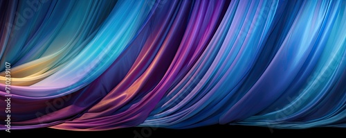 Brightly colored curtains in dark backgrounds