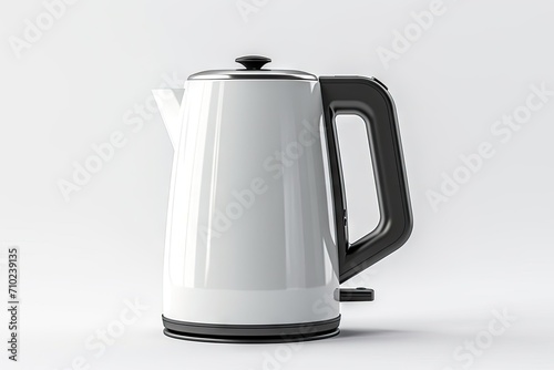 Gray white electric kettle for the kitchen with light teapot design on a white background
