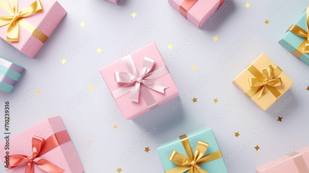 Gift box background with copy space for Christmas gifts, holidays or birthdays Gift box background with copy space for Christmas gifts, holidays or birthdays